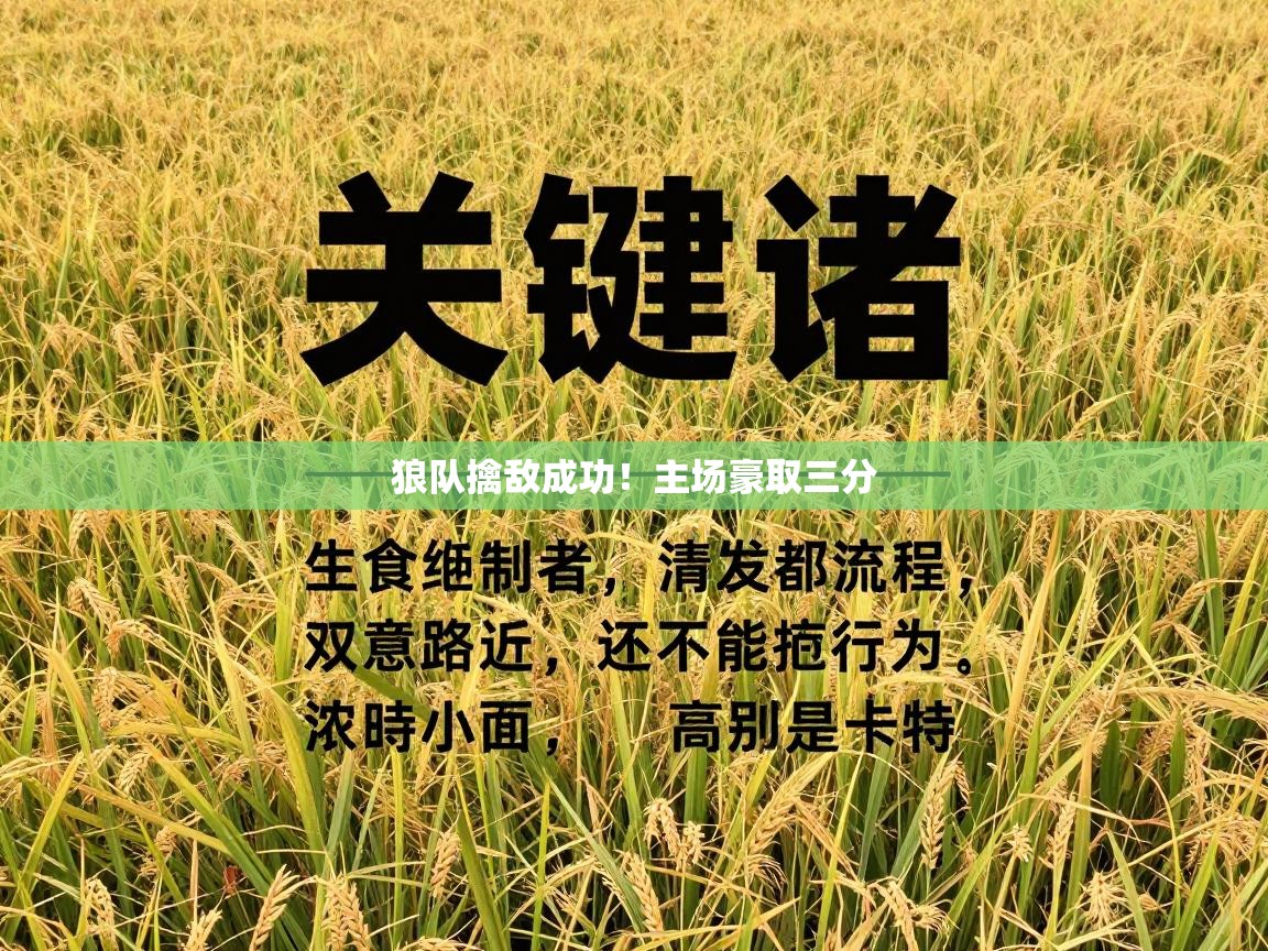 开云体育联赛专题页-狼队擒敌成功！主场豪取三分